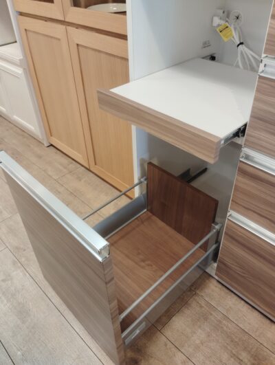 古賀家具 Premium プレミアム Lタイプ Hettich イノテックレール 木目調 ブラウン系 キッチンボード レンジボード 7