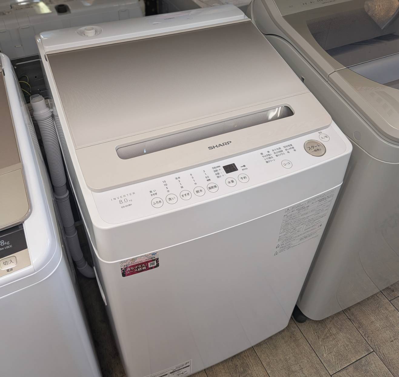 ☆SHARP シャープ 8.0㎏洗濯機 2024年製 ES-GV8H 大容量 穴なし槽 低