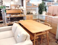 MOMO NATURAL OVAL TOP オーク材 オイル仕上げ スクエア TAHOチェア ベンチ 幅150 ダイニング4点セット 3